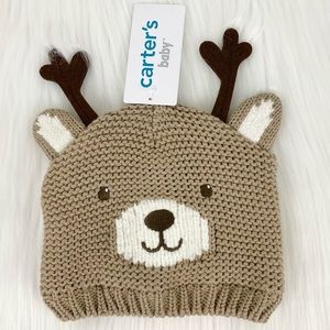 Carter’s baby reindeer Christmas beanie hat 3-9 months